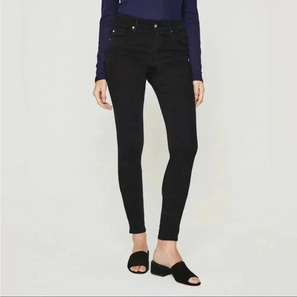 AG Adriano Goldschmied Farrah High Rise Skinny Ankle Black Jeans Size 24 Reg